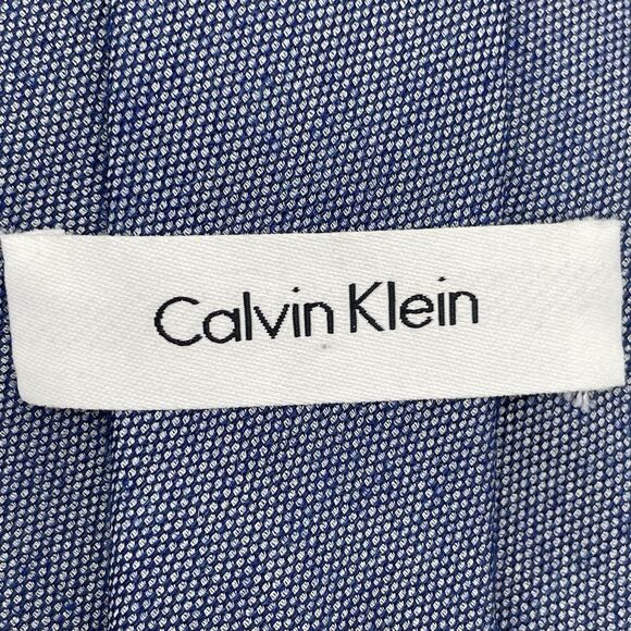 Calvin Klein Silk Blend Neckties Lot of 3 Blue Denim Window Pane Casual Elegant - Picture 5 of 16